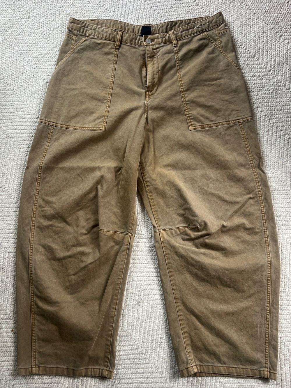 GAP Women’s Dark Khaki Utility Carpenter Pants Wide Leg Size 16